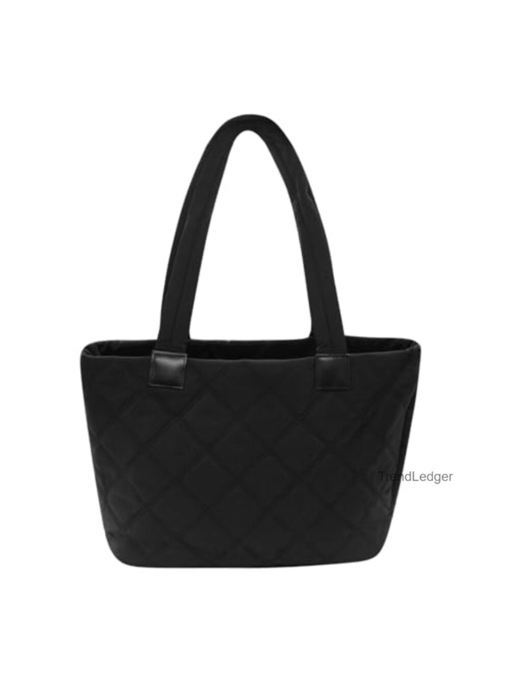 Puffy Quilted Tote Bag Lightweight Nylon Shoulder Handbag with Zipper
